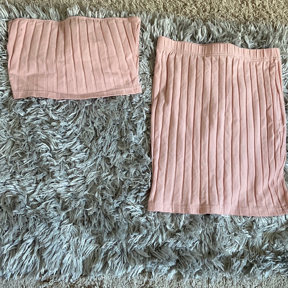 Light Pink Tube Top & Bodycon Skirt